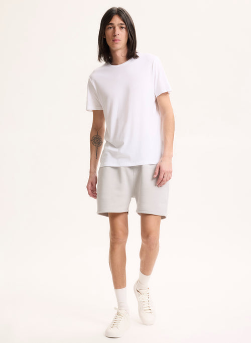 White Crew Neck T-shirt in Lyocell - MAJESTIC FILATURES