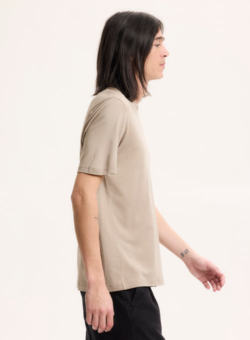 Blue Round Neck Short Sleeve T-shirt - MAJESTIC FILATURES