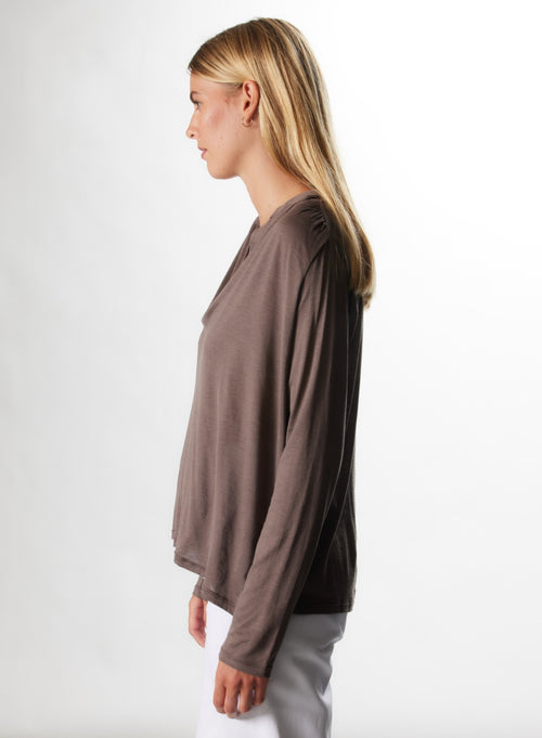 Tunesische Rinde Tunesischer Kragen Langarm Seide / Baumwolle - MAJESTIC FILATURES