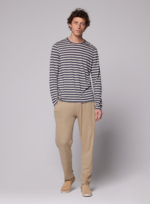 Round Neck Long Sleeve T-shirt in Lyocel / Tencel / Cotton - MAJESTIC FILATURES