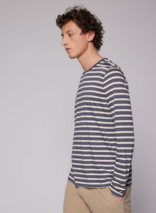 Round Neck Long Sleeve T-shirt in Lyocel / Tencel / Cotton - MAJESTIC FILATURES