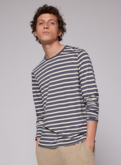 Round Neck Long Sleeve T-shirt in Lyocel / Tencel / Cotton - MAJESTIC FILATURES