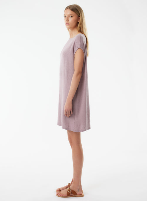 Robe Violette Sans Manches Col Bateau - MAJESTIC FILATURES