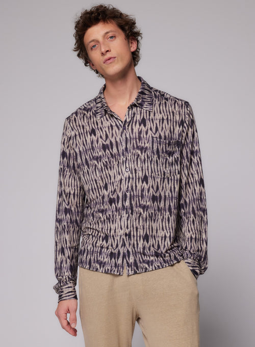 "Long Sleeve Shirt in Linen / Elastane" - MAJESTIC FILATURES