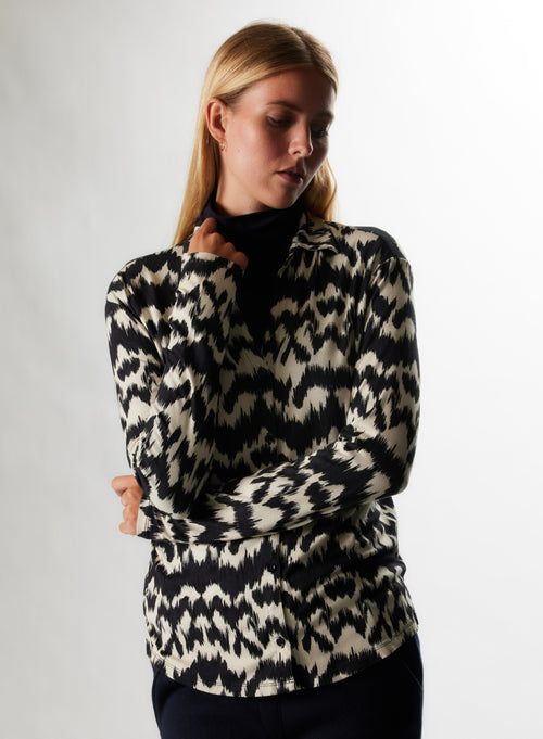 Camisa marina de manga larga - MAJESTIC FILATURES