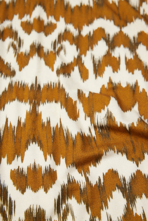 Camel Kleid mit langärmeligem Wickelausschnitt aus Viskose / Elasthan - MAJESTIC FILATURES