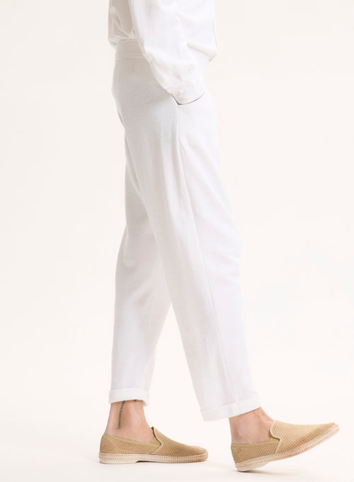 Pantalon Blanc en Lin / Coton Organique - MAJESTIC FILATURES