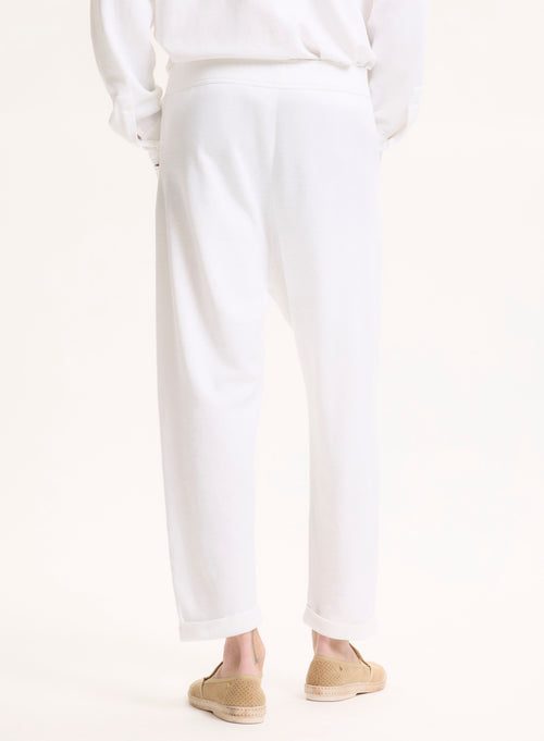 Pantalon Blanc en Lin / Coton Organique - MAJESTIC FILATURES