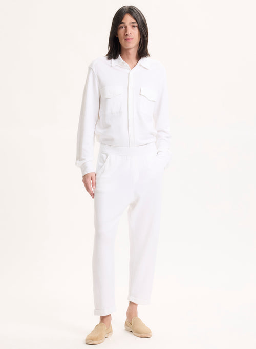 Pantalon Blanc en Lin / Coton Organique - MAJESTIC FILATURES