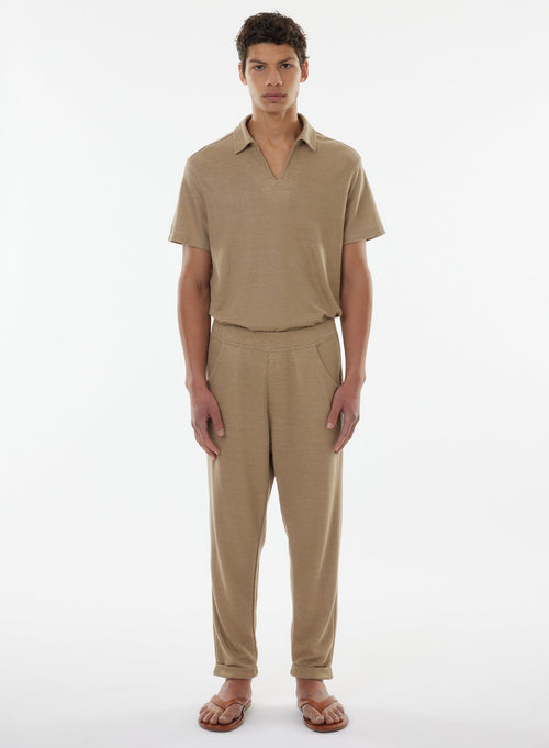 Beige Linen / Organic Cotton Pants - MAJESTIC FILATURES