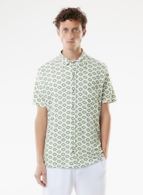 Green Short Sleeve Shirt - MAJESTIC FILATURES