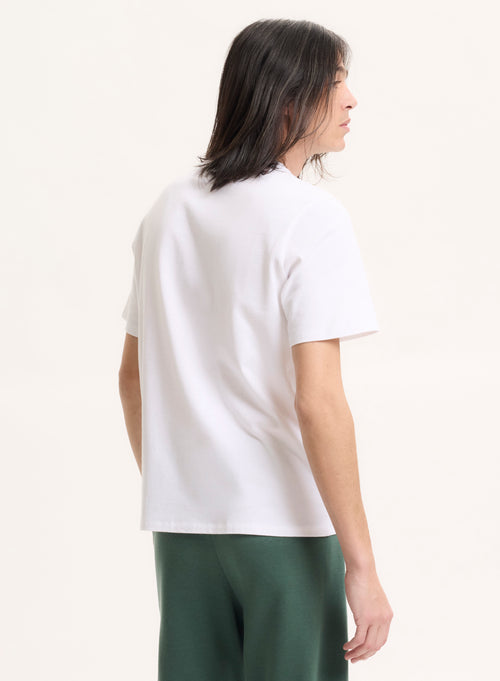 White Short Sleeve Crew Neck T-Shirt in Organic Cotton - MAJESTIC FILATURES