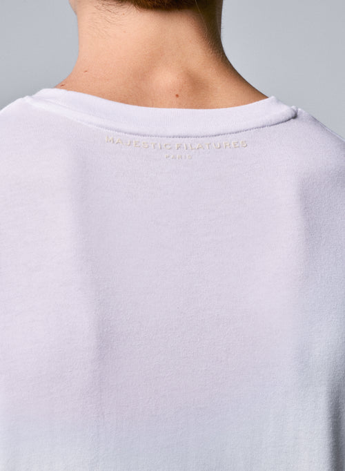 T-shirt Blanc Col Rond Manches Courtes en Coton Organique - MAJESTIC FILATURES