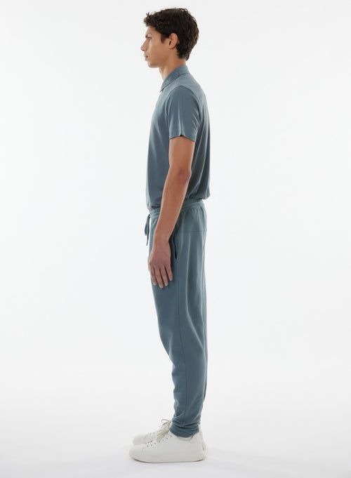 Pantalon Bleu en Coton Organique - MAJESTIC FILATURES