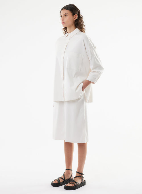 White Shirt 3/4 Sleeves - MAJESTIC FILATURES