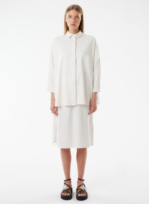 White Shirt 3/4 Sleeves - MAJESTIC FILATURES