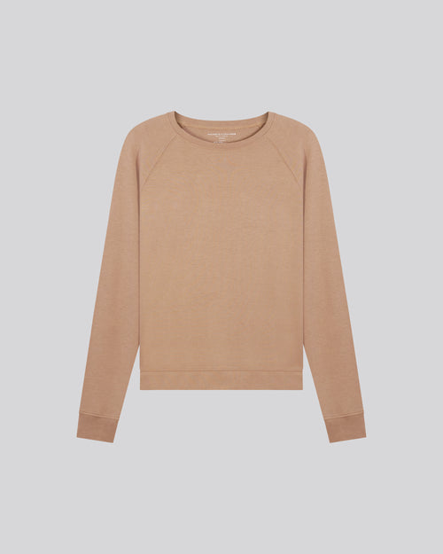 Sweat Beige Col Rond Manches Longues en Lyocel, Tencel / Coton organique - MAJESTIC FILATURES