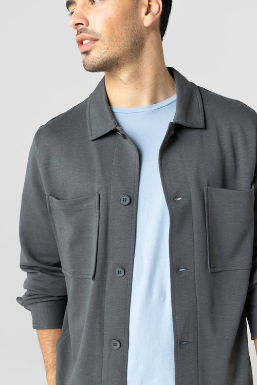 Veste Gris foncé Col Veste Manches Longues en Lyocel, Tencel / Coton organique - MAJESTIC FILATURES