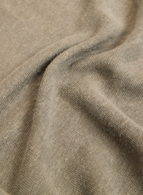 Green Linen Short Sleeve Shirt - MAJESTIC FILATURES