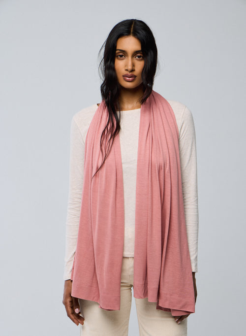 Pink Viscose / Cashmere Scarf - MAJESTIC FILATURES