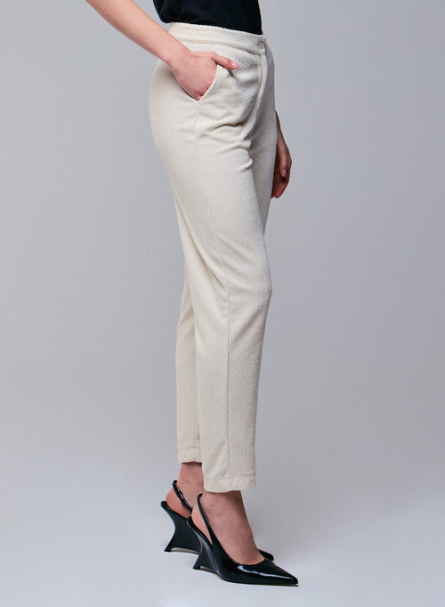 Pantalon Blanc en Coton Organique / Polyester - MAJESTIC FILATURES