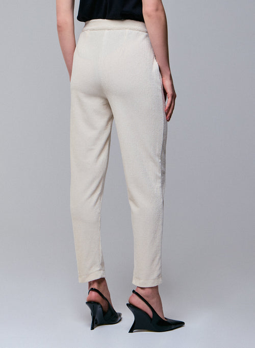 Pantalon Blanc en Coton Organique / Polyester - MAJESTIC FILATURES
