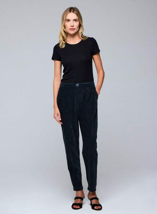 Pantalon Gris en Coton Organique / Polyester - MAJESTIC FILATURES