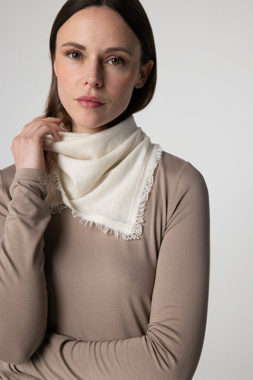 Weißes Bandana aus Kaschmir - MAJESTIC FILATURES