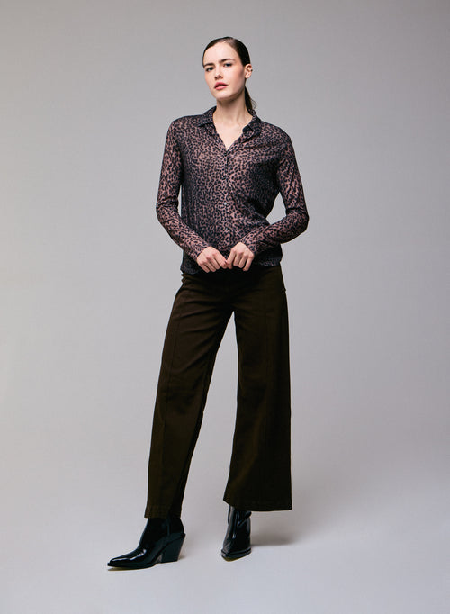 Chemise Rose Chemise Manches Longues en Coton organique / Cachemire - MAJESTIC FILATURES