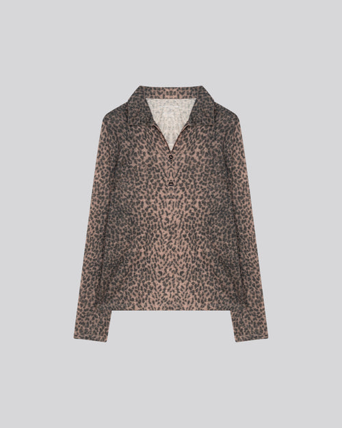 Polo Rose Polo Manches Longues en Coton / Cachemire - MAJESTIC FILATURES