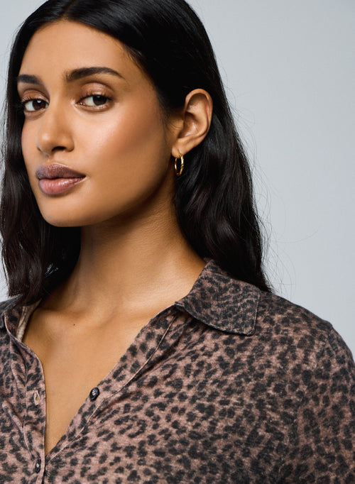 Polo Rose Polo Manches Longues en Coton / Cachemire - MAJESTIC FILATURES