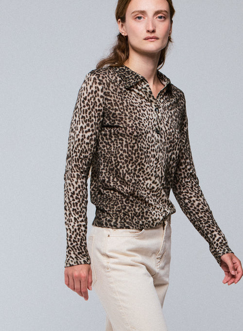 Polo Beige Manga Larga Algodón / Cachemira Polo - MAJESTIC FILATURES