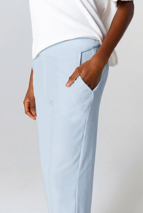 Pantalon Bleu Clair en Coton Organique / Polyamide - MAJESTIC FILATURES