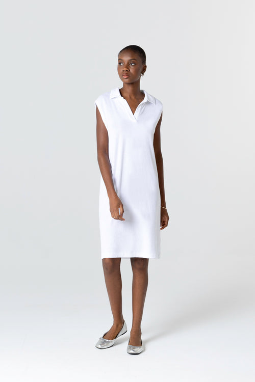 Robe Milk Col Tunisien Sans Manches en Coton organique / Polyamide - MAJESTIC FILATURES