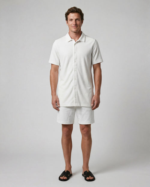 Shorts aus Bio-Baumwolle/Polyamid in Weiß - MAJESTIC FILATURES