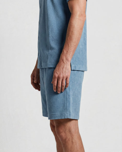 Shorts aus Bio-Baumwolle/Polyamid in Blau Calanques - MAJESTIC FILATURES