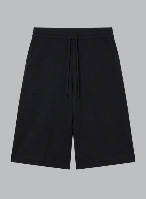 Shorts aus Baumwolle/Leinen in Schwarz - MAJESTIC FILATURES