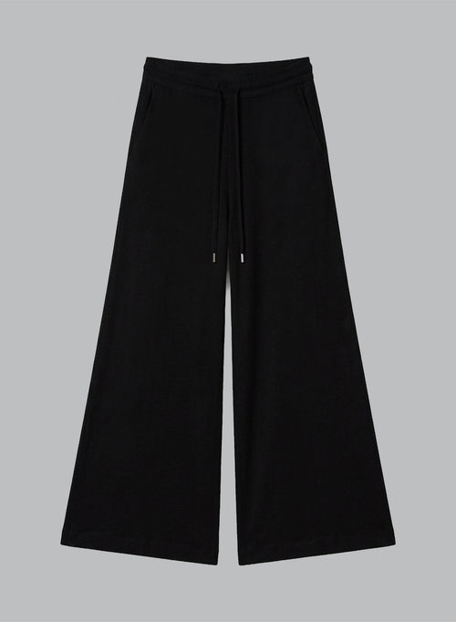 Pantalon Noir en Coton / Lin - MAJESTIC FILATURES