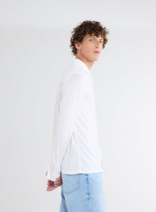 White Long Sleeve Shirt - MAJESTIC FILATURES