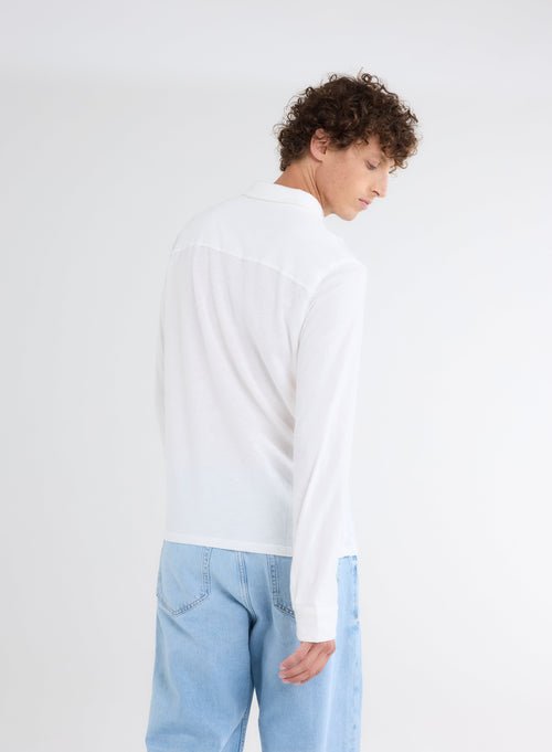 White Long Sleeve Shirt - MAJESTIC FILATURES