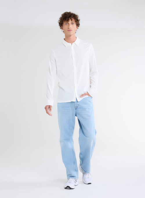 White Long Sleeve Shirt - MAJESTIC FILATURES