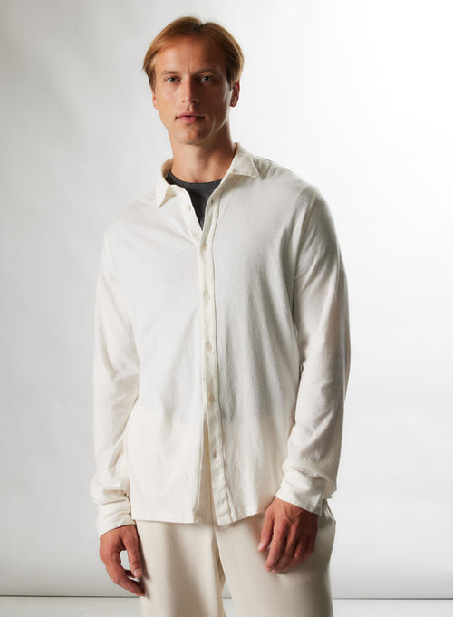 "Cotton / Cashmere Long sleeves Shirt" - MAJESTIC FILATURES