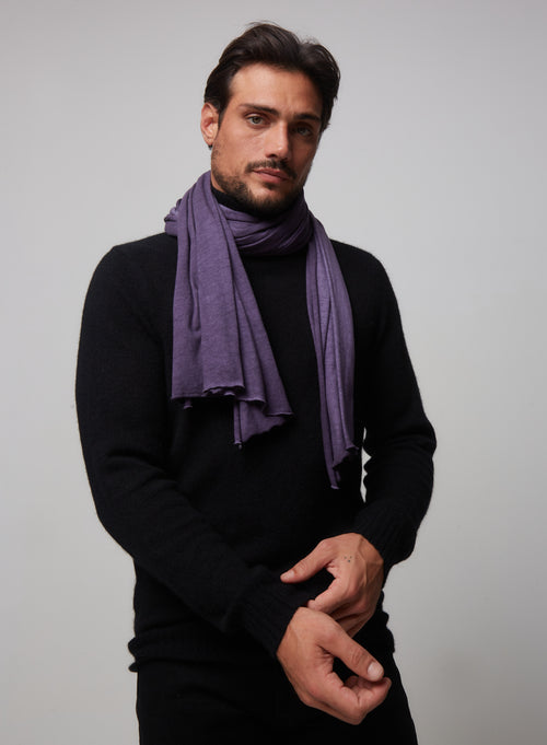 Lila Schal aus Baumwolle/Kaschmir - MAJESTIC FILATURES