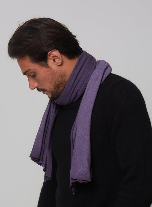 Lila Schal aus Baumwolle/Kaschmir - MAJESTIC FILATURES