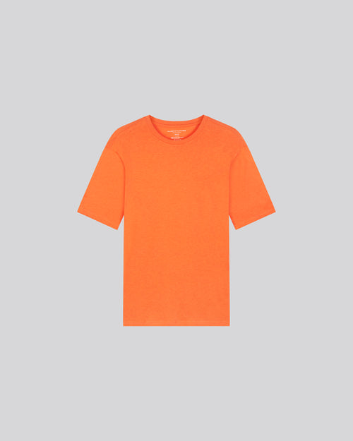 Camiseta naranja de manga corta con cuello redondo en algodón / cachemir - MAJESTIC FILATURES