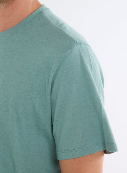 Green Round Neck Short Sleeve T-shirt - MAJESTIC FILATURES