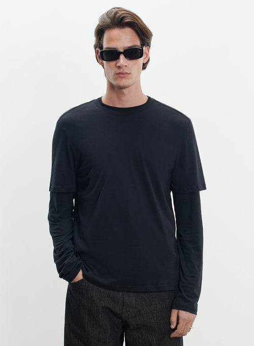 T-shirt en coton et cachemire - MAJESTIC FILATURES