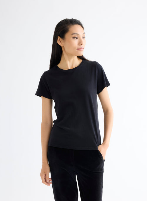 Polly short-sleeved round neck T-shirt in Silk Touch Cotton - MAJESTIC FILATURES