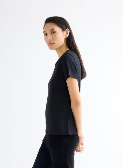 Polly short-sleeved round neck T-shirt in Silk Touch Cotton - MAJESTIC FILATURES