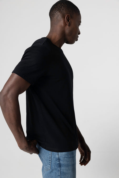 T-Shirt mit Rundhalsausschnitt und kurzen Ärmeln aus Baumwolle - MAJESTIC FILATURES